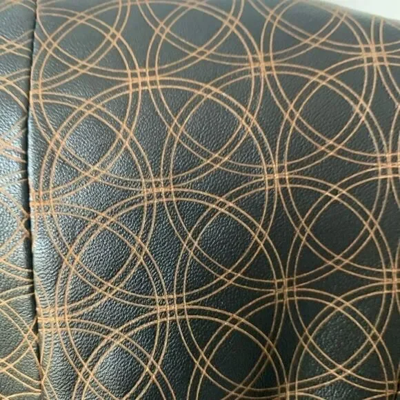 Leather Geometric Dark Brown Fitted Jacket - Picture 13 of 14